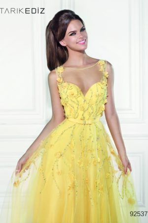 Yellow new lilac Tarik Ediz 92537 Evening Dress