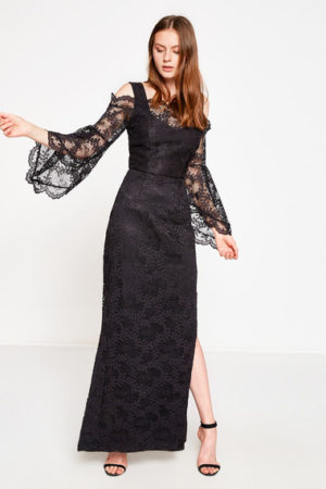 Black Lace New Design Evening Dress